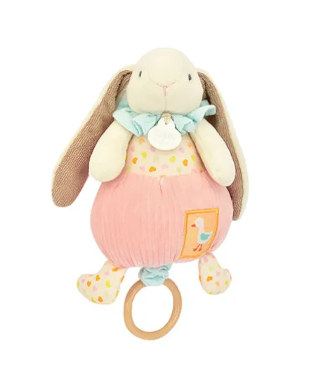 Boite à musique rose LAPIN CIBOULETTE - 20 cm