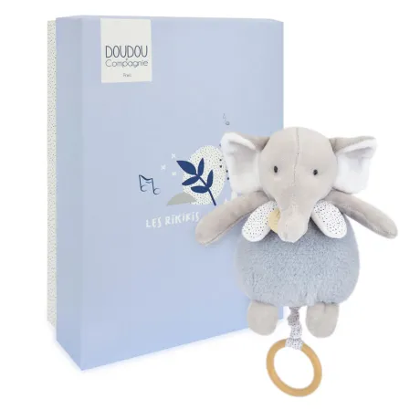 Boite a musique bebe - Elephant bleu - 20 cm