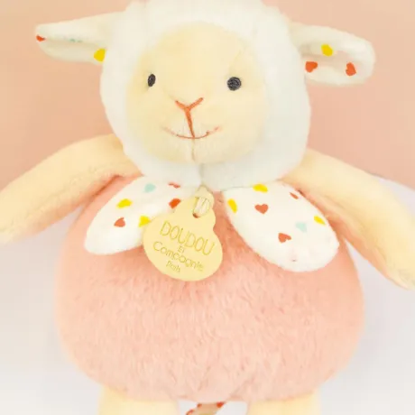 Boite a musique bebe - Mouton orange clair - 20 cm