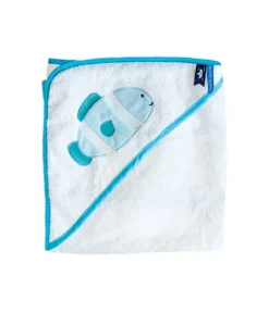 Cape de bain bébé poisson vert - 80 x 80 cm