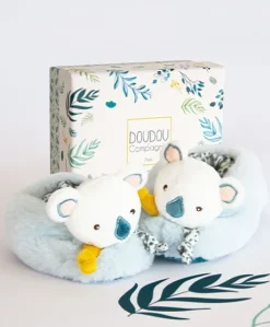 Chaussons bébé avec hochets Yoca le koala - 0/6 mois