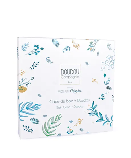 Coffret cadeau cape de bain et Doudou Yoca le koala - 80 x 80 cm