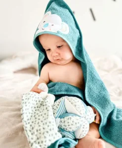 Coffret cadeau cape de bain et Doudou Yoca le koala - 80 x 80 cm