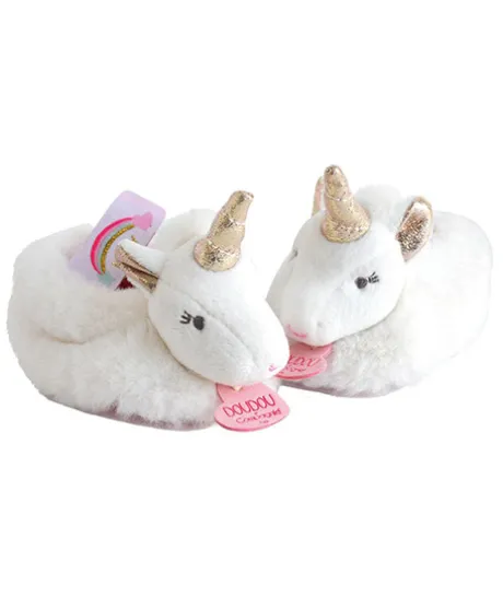 Coffret cadeau naissance chaussons bébé Licorne avec hochet - 0/6 mois