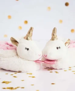 Coffret cadeau naissance chaussons bébé Licorne avec hochet - 0/6 mois