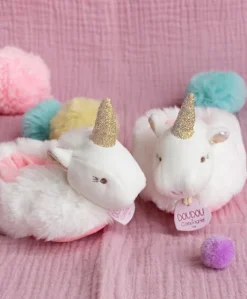 Coffret cadeau naissance chaussons bébé Licorne avec hochet - 0/6 mois