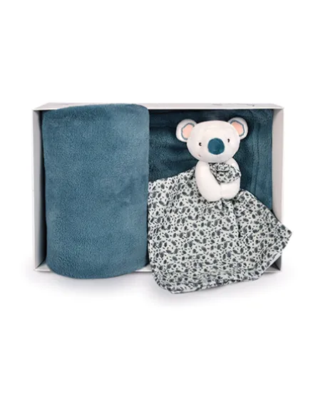Coffret cadeau plaid et Doudou Yoca le koala - 70 x 100 cm