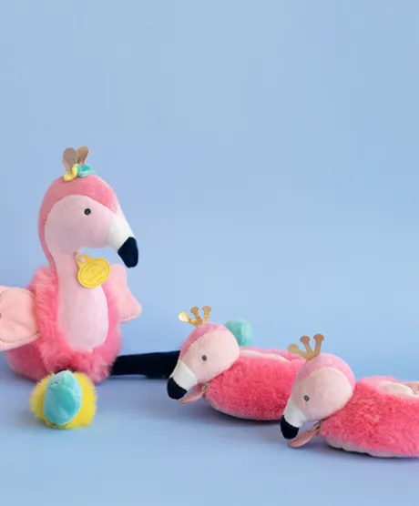 Coffret chaussons Bébé - Flamant rose 0-6 Mois