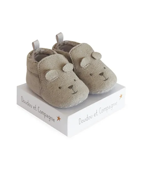 Coffret chaussons Bébé gris - 0/6 mois
