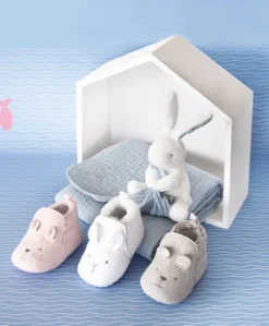 Coffret chaussons Bébé gris - 0/6 mois