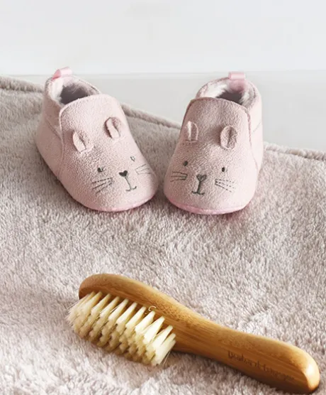 Coffret chaussons Bébé roses - 0/6 mois