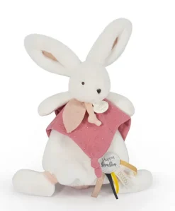Coffret Doudou plat Lapin Vieux rose - Happy Boho - 25 cm