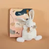 Coffret Mini Doudou plat Lapin beige - Happy Wild - 17 cm