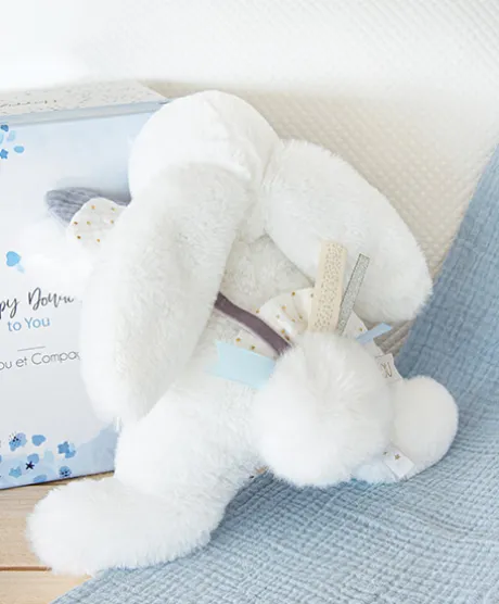 Coffret Pantin Lapin bleu - Happy Glossy - 25 cm