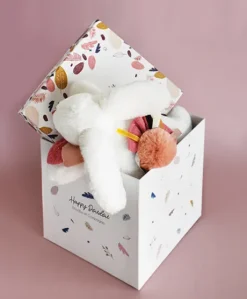 Coffret Pantin Lapin Vieux rose - Happy Boho - 25 cm
