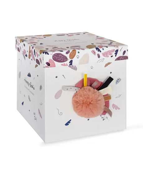 Coffret Pantin Lapin Vieux rose - Happy Boho - 25 cm