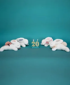 Coffret Pantin Lapin Vieux rose - Happy Boho - 25 cm