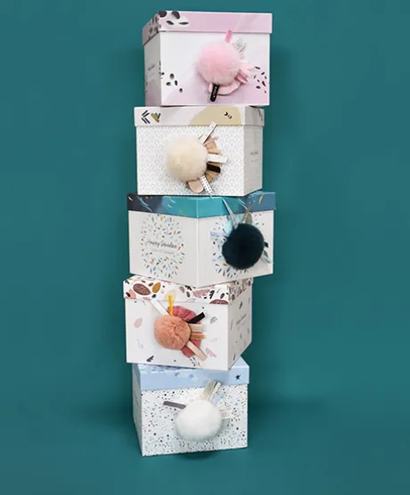 Coffret Pantin Lapin Vieux rose - Happy Boho - 25 cm