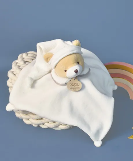 Doudou 202 - L'Original ! - Doudou plat Ours gris - 25 cm