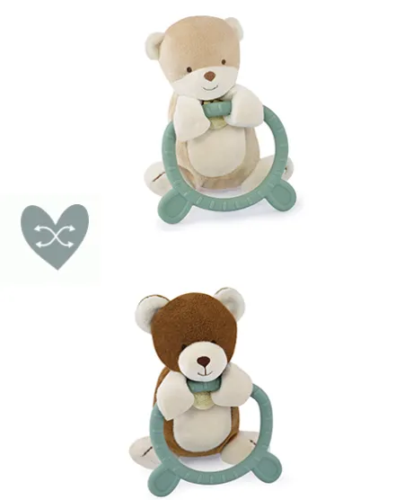 Doudou anneau de dentition - Hochet - HOULAHOP - Vert d'eau