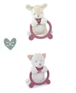 Doudou anneau de dentition - Hochet - HOULAHOP - Rose clair