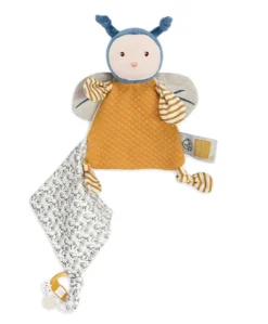 Doudou attache sucette abeille Pollen en coton BIO - 17 cm