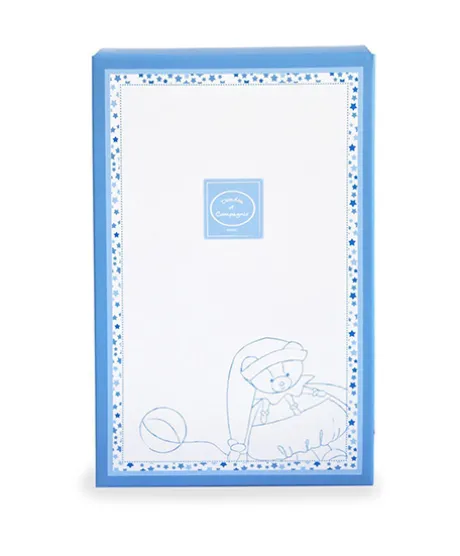 Doudou attache sucette ours Petit chou - Bleu - 17 cm