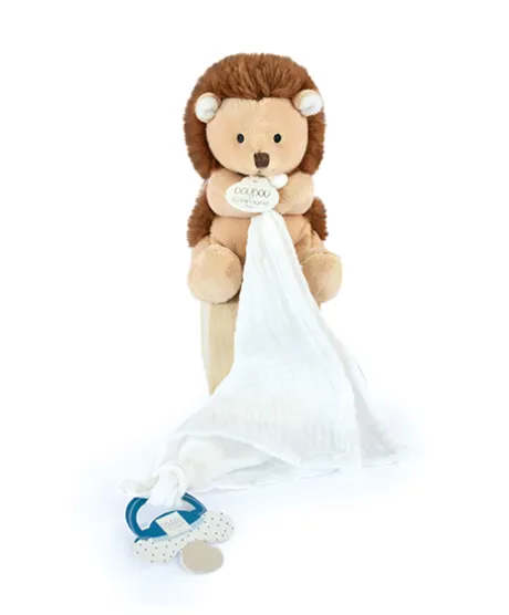 Doudou attache sucette peluche Hérisson - 12 cm - Unicef