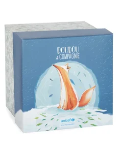 Doudou attache sucette peluche Renard - 12 cm - Unicef