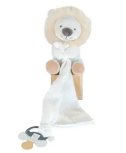 Doudou attache sucette peluche lion - 12 cm - Unicef