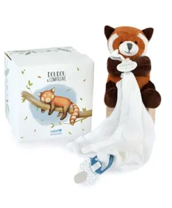 Doudou attache sucette peluche panda roux - 12 cm - Unicef