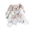 Doudou attache tétine lapin blanc Céleste