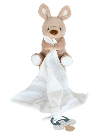 Doudou attache-sucette peluche kangourou - 12 cm - Unicef
