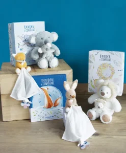 Doudou attache-sucette peluche kangourou - 12 cm - Unicef