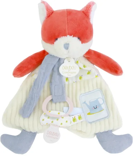 Doudou attache-sucette Renard Romarin - 19 cm