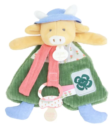 Doudou attache-sucette Vache Anette - 19 cm