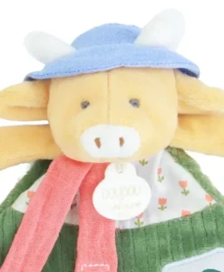 Doudou attache-sucette Vache Anette - 19 cm
