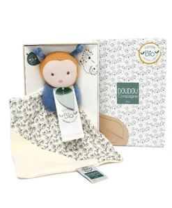Doudou bébé abeille Pollen en coton BIO - 20 cm - modèle aléatoire