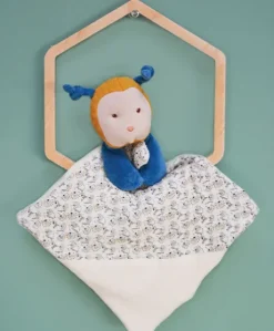 Doudou bébé abeille Pollen en coton BIO - 20 cm - modèle aléatoire