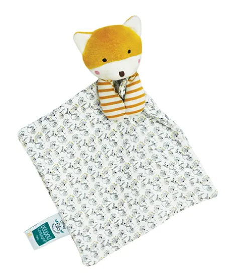 Doudou bébé renard en coton BIO - 20 cm - modèle aléatoire