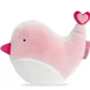 Doudou coussin oiseau rose