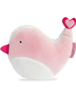 Doudou coussin oiseau rose