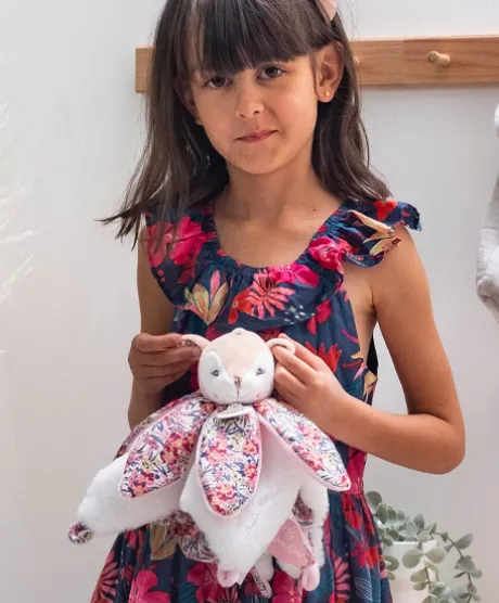 Doudou FAON blanc avec pétales - BOH'AIME -