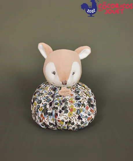 Doudou Faon marron - Cocon - Balle d'éveil - 3 EN 1