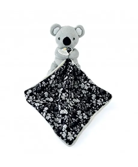 Doudou Koala gris avec mouchoir - BOH'AIME - 12 cm
