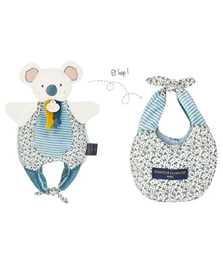 Doudou Koala marionnette - Petit sac - Amusette 3 EN 1- 30 cm