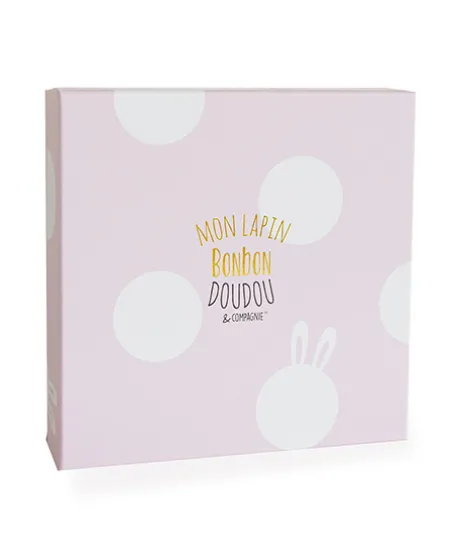 Doudou Lapin Bonbon Rose - 26 cm
