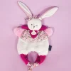 Doudou Lapin marionnette - Petit sac - Amusette  3 EN 1