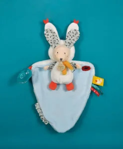 Doudou Lapin marron avec cape - Papillotte - 3 EN 1