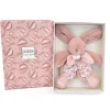 DOUDOU® lapin rose- Doudou plat - 18  cm
